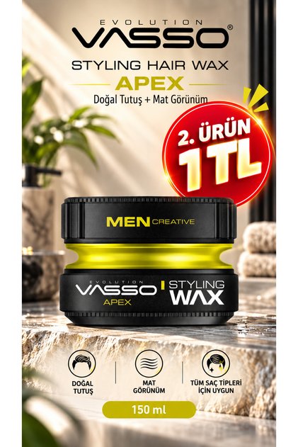 24 Saat Tüm Saç Tipleri Için Doğal Tutuş Sağlayan Şekillendirici Mat Wax Apex Pro Paste 150 ml