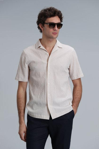 Femer Men's Basic Shirt Regular Fit Beige