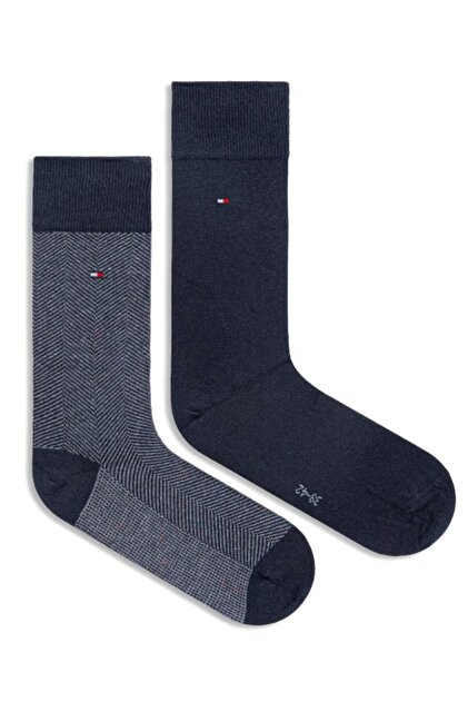 Unisex Marka Logolu Günlük Kullanıma Uygun Mavi Çorap