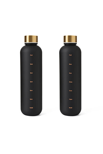 1000ml Black 1000ML Bottle With Time Marker Motivational Reusable Fitness Sports Outdoors Travel Cyc