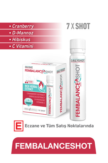 Fembalanceshot Cranberry, D-Mannose, Hibiscus, Vitamin C Food Supplement – 7 Shots