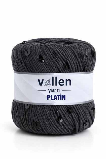 Platin Pullu Örgü İpi,Parlak Simli Tığ ve Şiş Uyumlu Yün