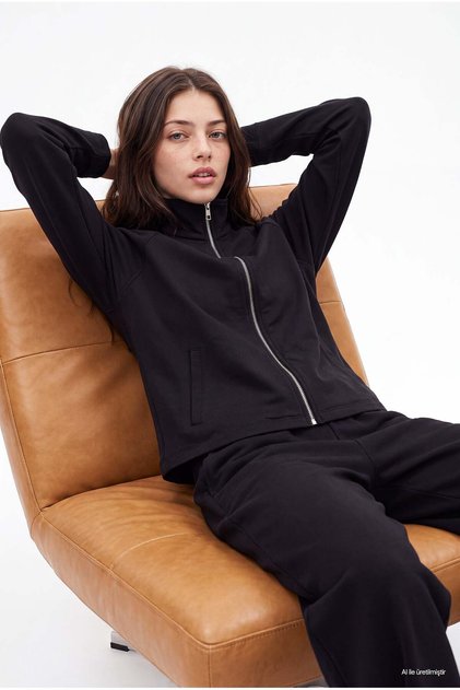 Kadın Fermuarlı Sweat Üst