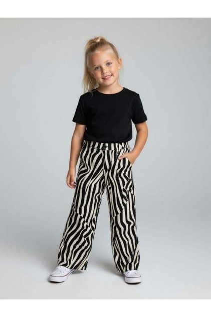 Girl's Patterned Linen Trousers