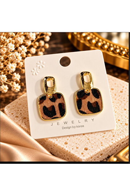 Leopard Fur Textured Women's Earrings