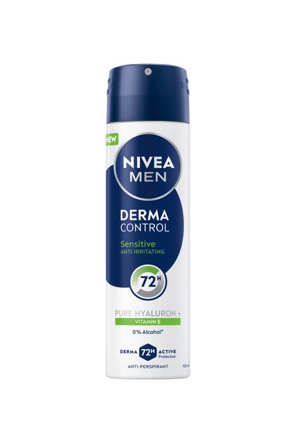 Men Derma Control Sensitive Spray Antiperspirant 72h, 150 ml
