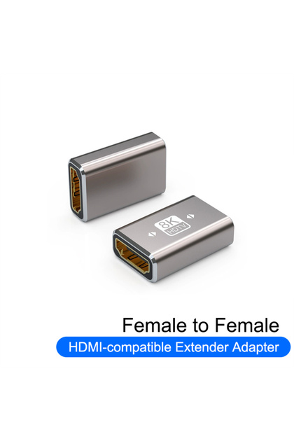 محول كابل HDMI من النوع F إلى F بدقة 8K متوافق مع HDMI 2.1، موصل بزاوية 90 درجة للجهة اليمنى، ذكر إلى أنثى