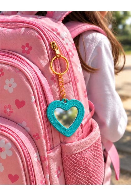 Mirrored Heart Keychain - Bag Ornament Charm