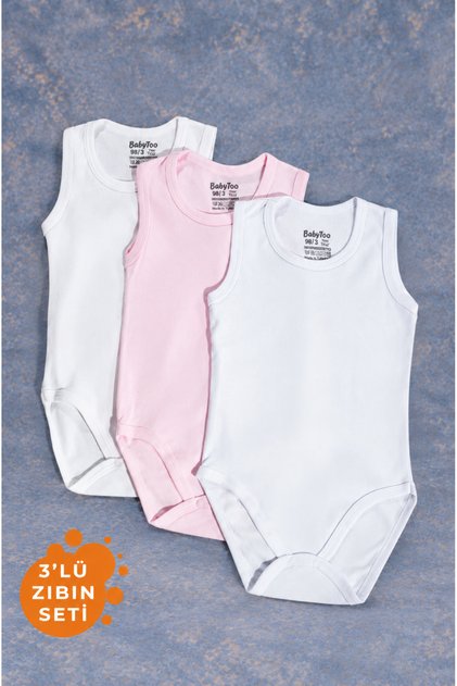 3-Pack Cotton Baby Sleeveless Snap-On Bodysuit Set