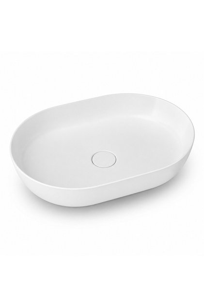 Dura Bagno Rose Çanak Lavabo 60x40 cm, Batarya Deliksiz Tezgah Üstü Beyaz | 5841