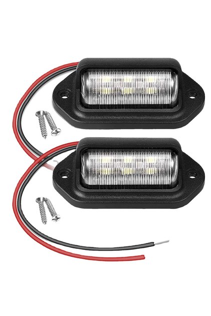 2PCS 2/1 PCS 12V-24V 6 LED Number License Plate Light Lamp Taillight Universal For Cars Truck Traile