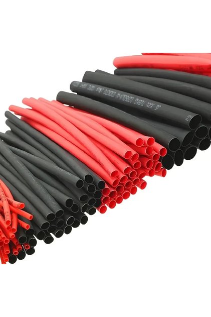 127PCS Black Red Heat Shrink Tubing 2:1 Assortment Polyolefin Tube Car Cable Sleeving Wrap Wire Kit
