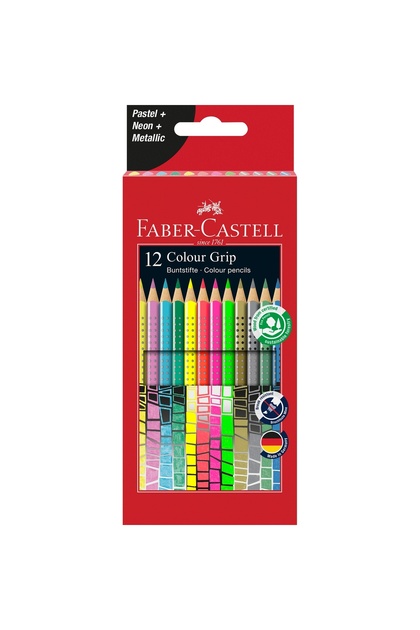 Χρωματιστά μολύβια Faber-Castell 12 χρωμάτων με ειδική λαβή