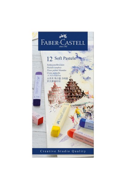 Creioane pastel moi 12 culori Faber-Castell