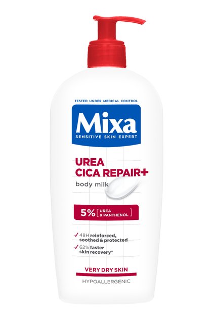 Lapte de corp reparator Mixa Urea Cica Repair pentru pielea uscata si fragilizata, 400 ml