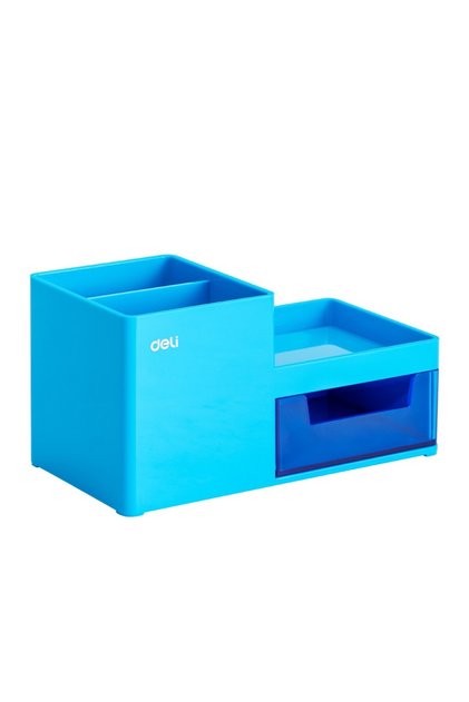 Organizator de birou cu 3 compartimente + sertar, Blue Deli