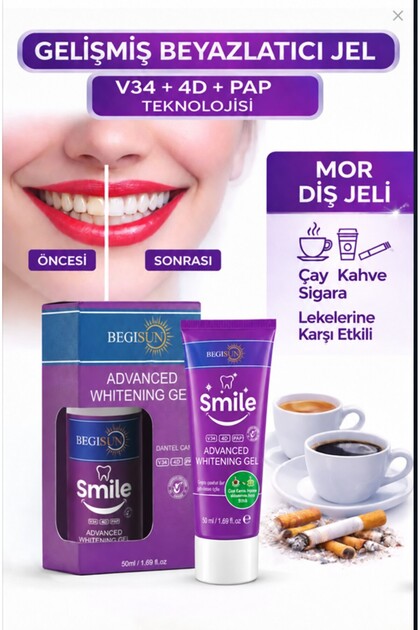 Teeth Whitening Gel 50 ml – V34 & 4D Purple Technology, Yellow Tone Remover