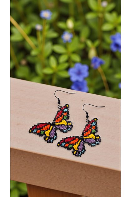 Miyuki Beads Handmade Colorful Butterfly Earrings
