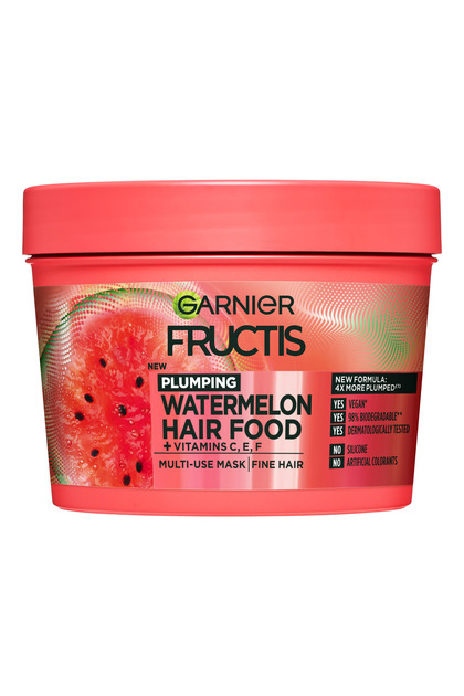 Masca pentru par Garnier Fructis Hair Food Pepene Verde, pentru parul subtire, 390 ml