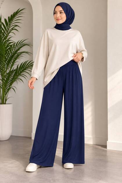 Pantaloni bumbac 100% lu material elastic penya pentru femei