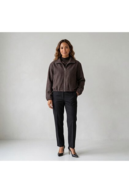 Elastic Waist Detailed Short Cashmere Coat