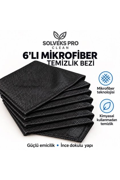 Çok Amaçlı Mikrofiber Cam ve Genel Temizlik Bezi 40x40 cm 6' lı