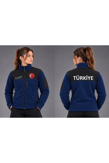 ÜÇ CEPLİ SOFTSHELL POLAR HIRKA METALİZE AY YILDIZ ETİKET TÜRKİYE BASKILI