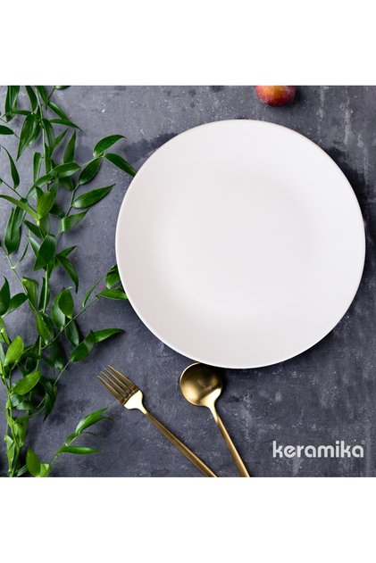 TABAK EGE SERVIS 26 CM MAT TRANSPARAN BEYAZ