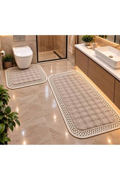 Plush Bath Mat Set of 2 Premium Non-Slip Base 110X70 & 70X55