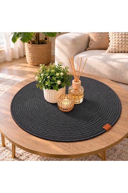 52X52 cm Round Decorative Mat – Cord Rope Table Cover Washing Machine Top Multi-Purpose Mat