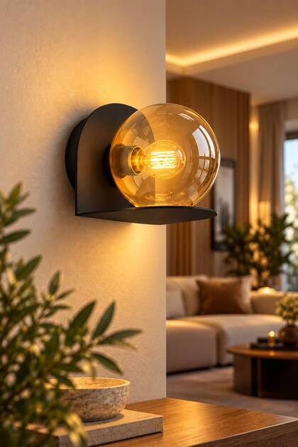 Doruk Apli̇k Black | |   Honey Glop Glass Jar | |   Wall Lamp Bedroom-Bedside-Bathroom ✨   Wall Sconce Modern Sconce Glass Sconce Decorative Sconce E-27 Lampshade Living Room Sconce Mirror Side Hall Entrance Wall Lighting