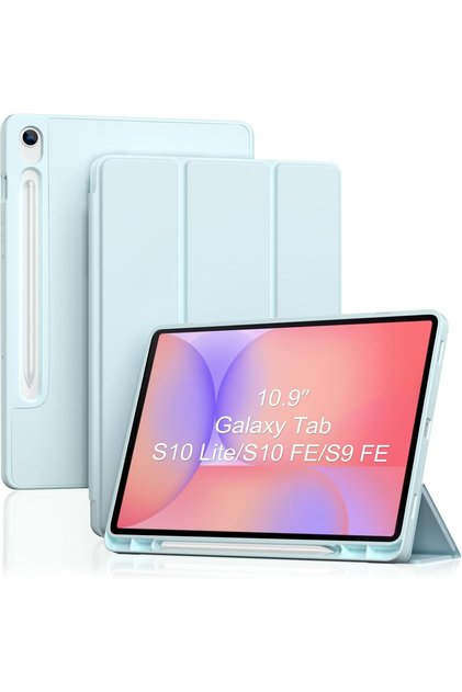 Case Cover for Samsung Galaxy Tab S10 Lite/S10 FE/S9 FE 10.9" with S Pen Holder - Light Blue
