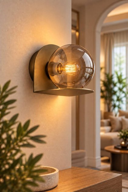 Doruk Apli̇k Eski̇tme | | Smoked Glop Glass | | Wall Lamp Bedroom-Bedside-Bathroom ✨ Wall Sconce Modern Sconce Glass Sconce Decorative Sconce E-27 Lampshade Living Room Sconce Mirror Side Hall Entrance Wall Lighting