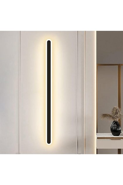 (Color: BLACK, warm light 3000K, size: 60x6CM) Modern long strip wall light, ambient lamp, indoor LE