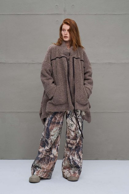 Tan Fur Look Oversize Cardigan 18184