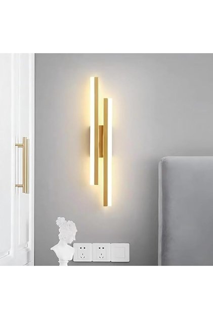 Wooden indoor wall lamp (black, color temperature 3000K warm light), long arm metal rotating head ad
