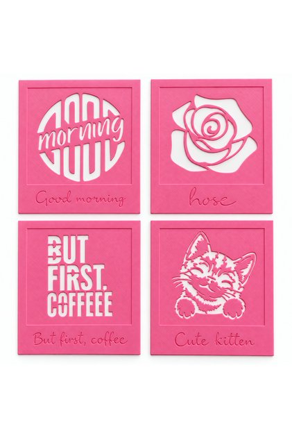 Coffee Print Makinesi Desen Kartı 4 Adet – Kahve Üzeri Şekil Baskı Kartı – Latte Art Desen Şablonu