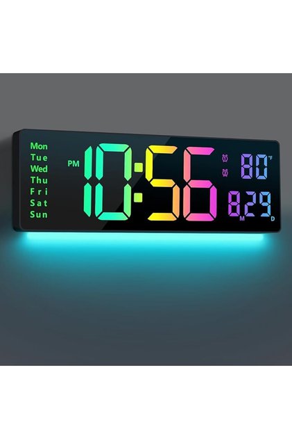 Digital Clock, Large Display Bedroom Alarm Clock, Wall Mountable Digital Alarm Clock with Display Function a