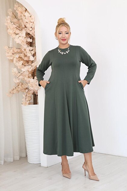 Plus Size Flared Modal Fabric Dress