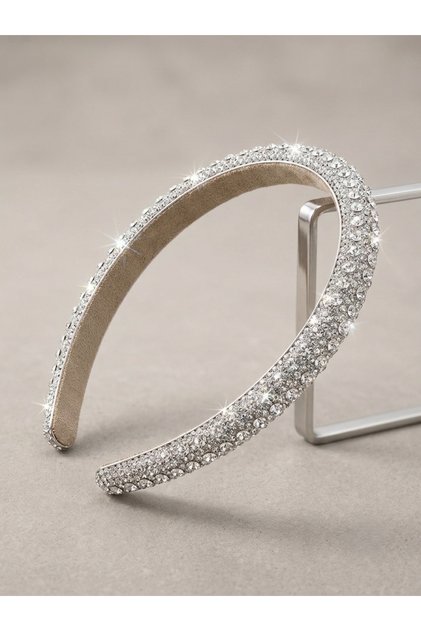 Crystal Stone Embellished Premium Crown - Silver
