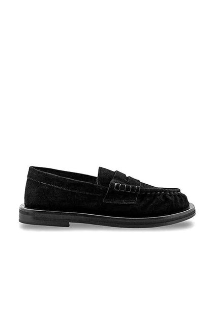 Genuine Leather Loafers Men's Shoes Z524 Suede Black C03 (Suede Black)