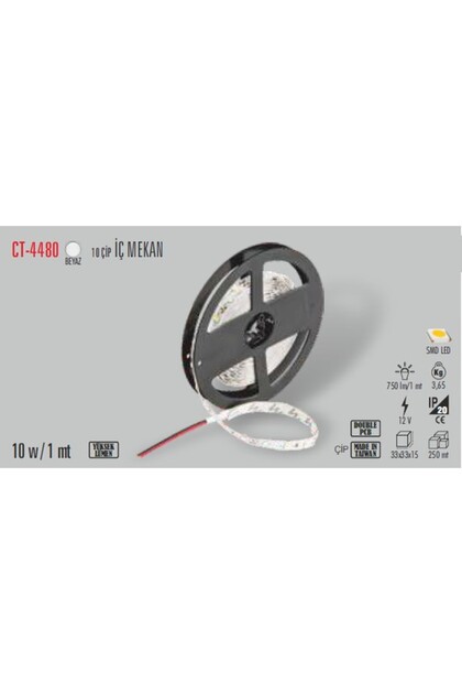 CT-4480 10ç Iç Mekan Beyaz LED Şerit(5 Mt)