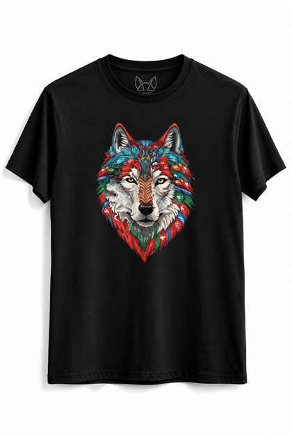 Moon Star Wolf Printed T-Shirt – 100% Cotton Turkish Motif Premium Dtg Print T-Shirt