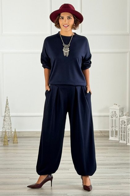 Navy Blue Shalwar Modal Fabric Suit