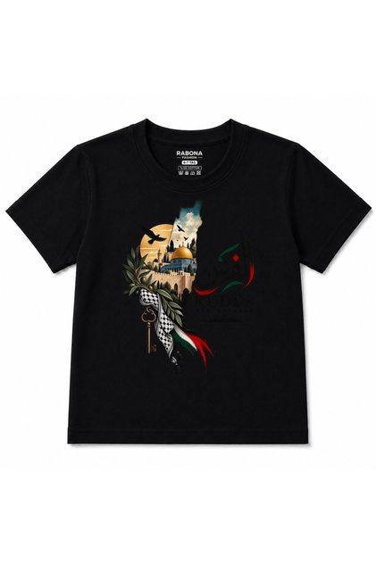 Jerusalem Is a Case - Palestine Map, Al-Aqsa Mosque & Key to Freedom Graphic Kids T-Shirt