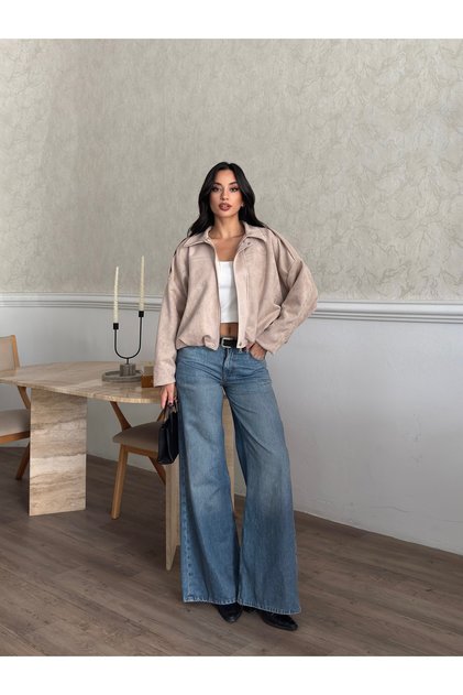 Suede Look Bomber Jacket
