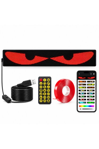 Πάνελ Οθόνης LED Μάτριξ AT PERFORMANCE ® Εύκαμπτο, 595x120mm, Devil Eyes, Ochi Camion, έλεγχος Bluetooth, USB