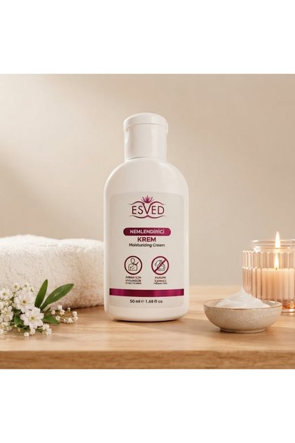 Unscented and Alcohol-Free Moisturizing Cream 50 ml White Bottle