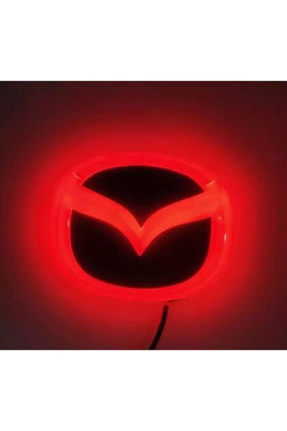 Mazda 4D Illuminated Logo Emblem Red 10/7.9 cm Led Logo Emblem Mazda Illuminated Vehicle Logo
