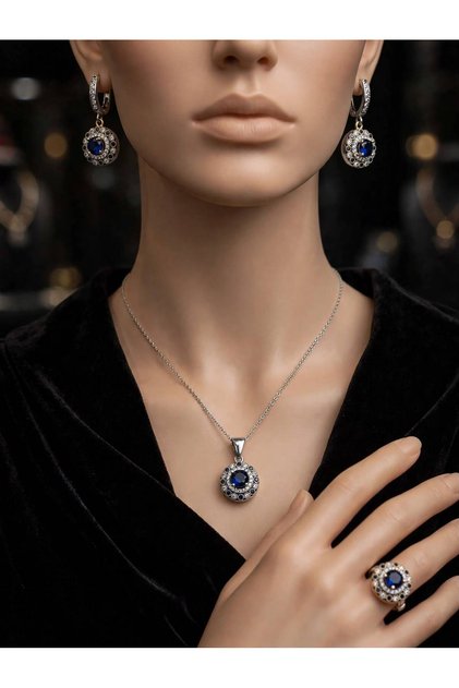 Safir Otantik Gümüş Set